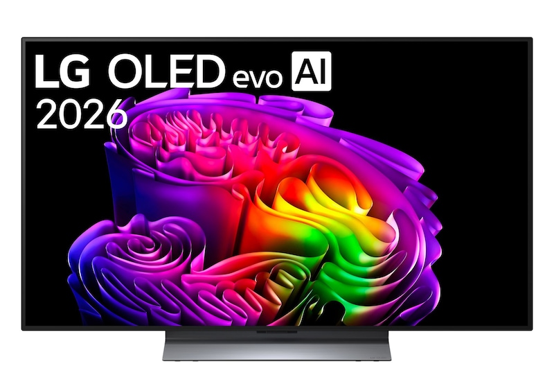 Vista frontale di TV 48 pollici LG OLED evo AI G6S 4K Smart TV 2026 OLED48G66LS